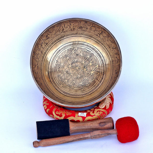 brown singing bowl top