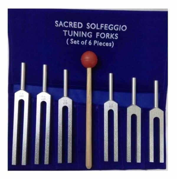 6 Piece Sacred Solfeggio Tuning Fork Set